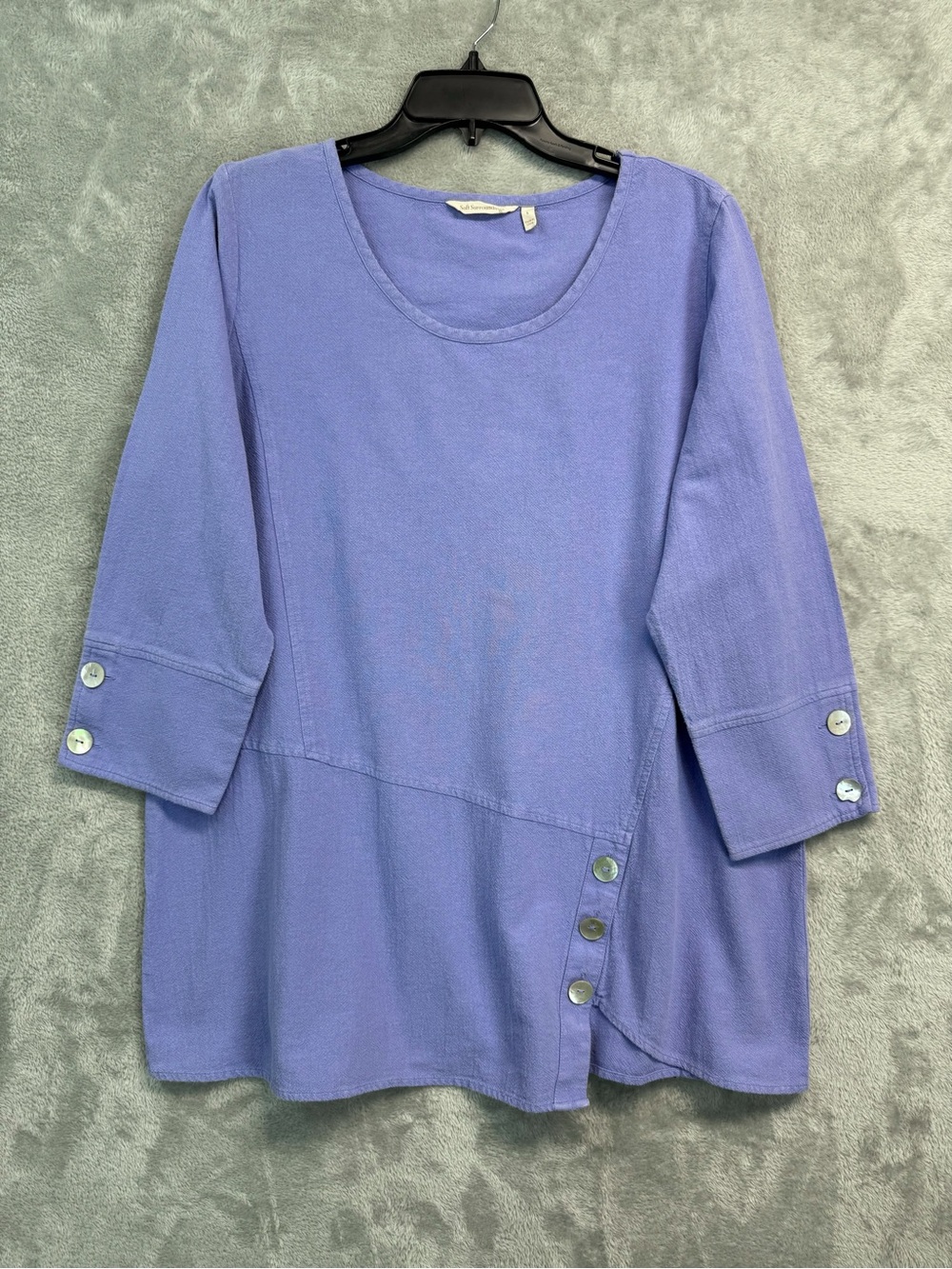 SOFT SURROUNDINGS Purple Periwinkle Women's Cotton Tunic Top Size L